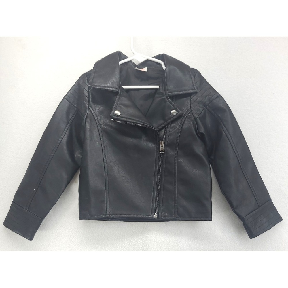 Wonder Nation Childs Faux Leather Motorcycle Jacket 4T
